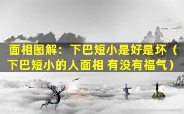 面相图解：下巴短小是好是坏（下巴短小的人面相 有没有福气）